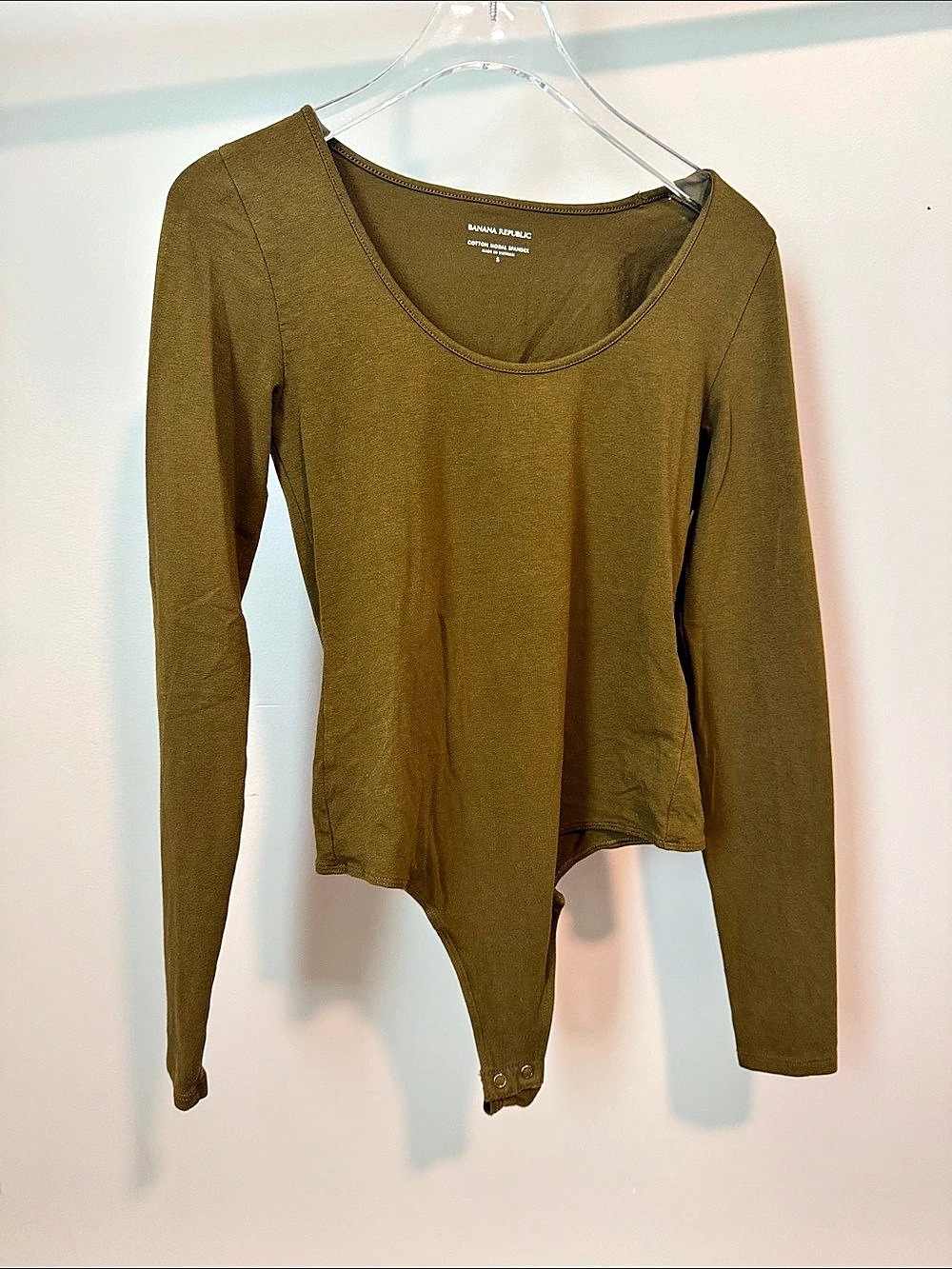 Banana Republic Scoop-Neck Thong Bodysuit Green Small